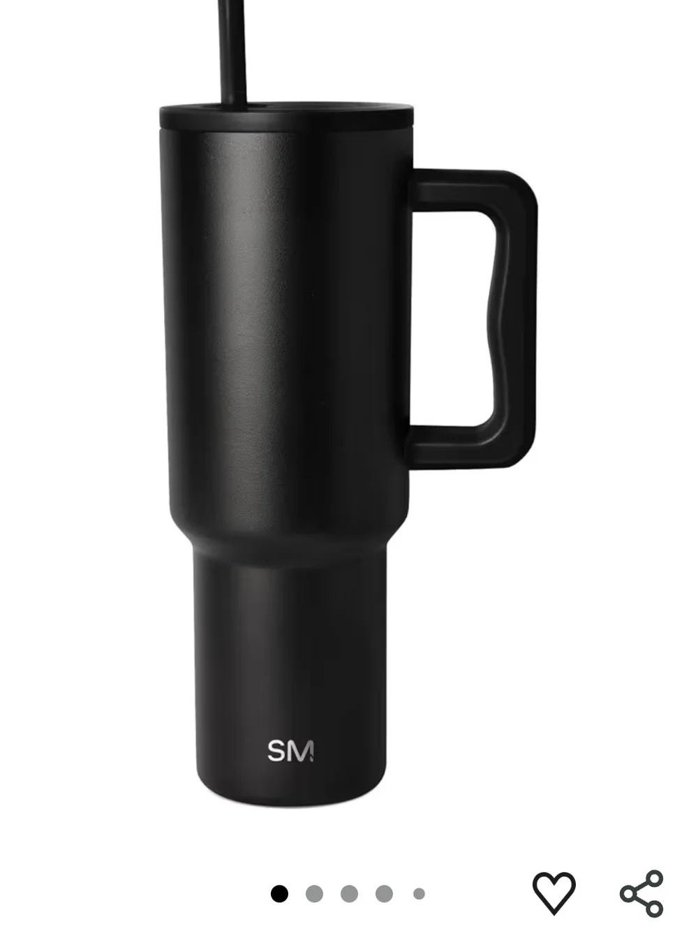 The 40 oz Trek Tumbler with Handle and Straw Lid is a reusable insulated tumbler